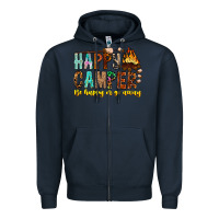 Navy Happy Camper Be Happy Or Go Away Zipper Hoodie - CowhideDigitalArt