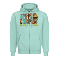 Seafoam Happy Camper Be Happy Or Go Away Zipper Hoodie - CowhideDigitalArt