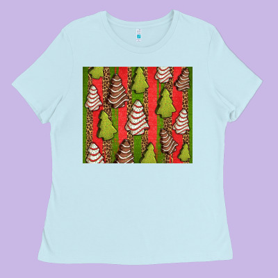 Christmas Cakes Leopard Ladies Tee Designed By Jasminsmagicworld