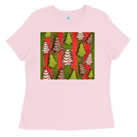 Bubblegum Pink Christmas cakes leopard Ladies Tee - Jasminsmagicworld
