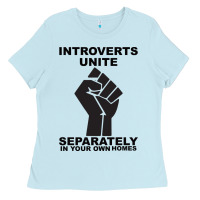Baby Blue introverts unite seperately in your own homes Ladies Tee - Bettercallsaul