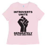 Bubblegum Pink introverts unite seperately in your own homes Ladies Tee - Bettercallsaul