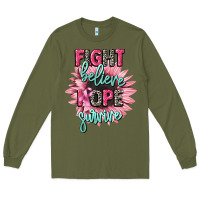 Army Green fight believe hope survive cancer awareness Long Sleeve Tee - CowGirlArtShop