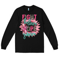 Black fight believe hope survive cancer awareness Long Sleeve Tee - CowGirlArtShop