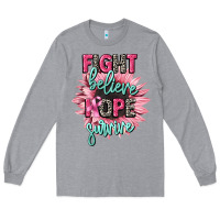 Heather Grey fight believe hope survive cancer awareness Long Sleeve Tee - CowGirlArtShop