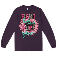 Plum fight believe hope survive cancer awareness Long Sleeve Tee - CowGirlArtShop