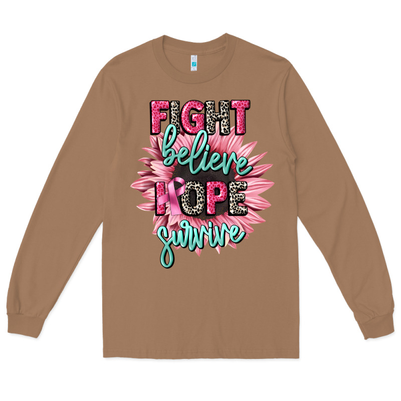 Fight Believe Hope Survive Cancer Awareness Long Sleeve Tee by CowGirlArtShop | Teevron