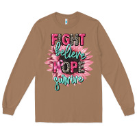 Toasted Coconut fight believe hope survive cancer awareness Long Sleeve Tee - CowGirlArtShop