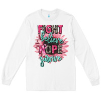 White fight believe hope survive cancer awareness Long Sleeve Tee - CowGirlArtShop