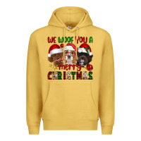 Antique Gold We Woof You A Merry Christmas Premium Hoodie - FaDigitalArtStudio