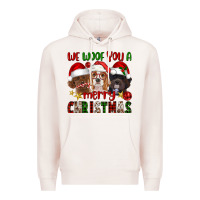 Pale Pink We Woof You A Merry Christmas Premium Hoodie - FaDigitalArtStudio