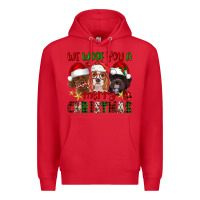 Red We Woof You A Merry Christmas Premium Hoodie - FaDigitalArtStudio