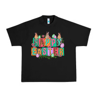 Black Happy Easter with plate letters Easter Day Urban Heavy Tee - HowdyJamesFarm