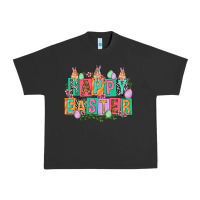 Happy Easter With Plate Letters Easter Day Urban Heavy Tee | Teevron