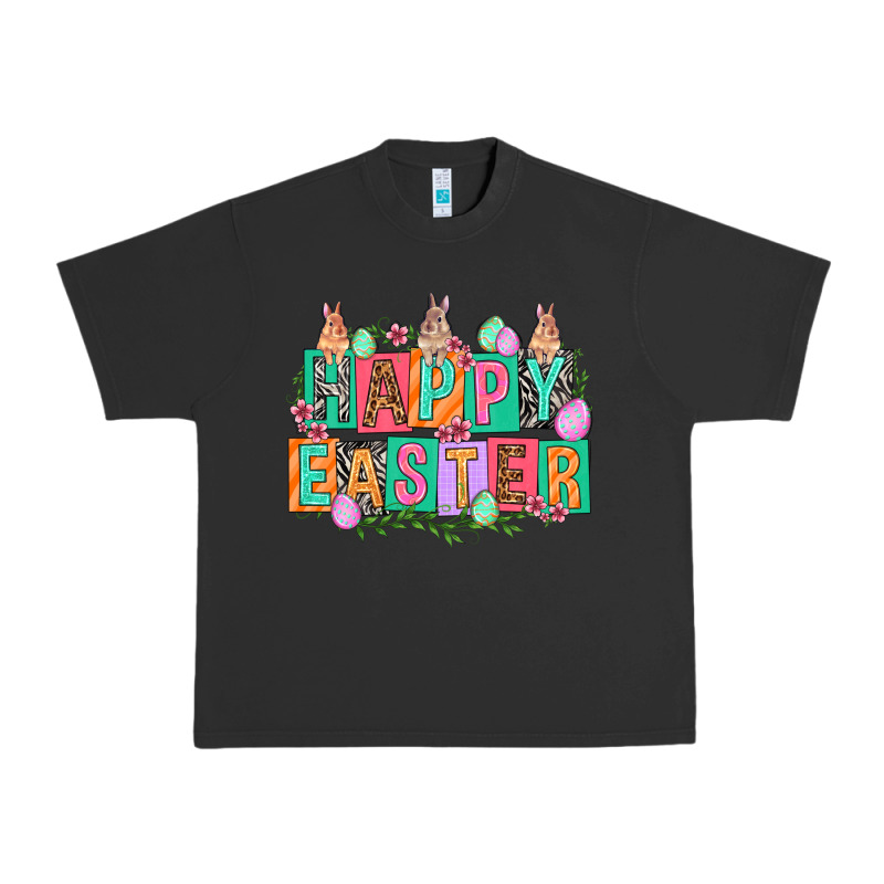 Happy Easter With Plate Letters Easter Day Urban Heavy Tee by HowdyJamesFarm | Teevron