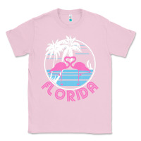 Bubblegum Pink Hot Trend Florida Pink Flamingo Heart 80S Retro Vintage Style Classic Tee - lanVoArt