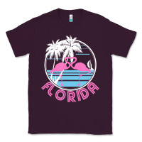 Plum Hot Trend Florida Pink Flamingo Heart 80S Retro Vintage Style Classic Tee - lanVoArt