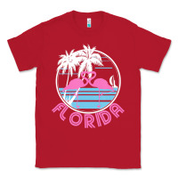 Red Hot Trend Florida Pink Flamingo Heart 80S Retro Vintage Style Classic Tee - lanVoArt