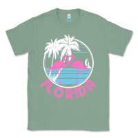 Sage Hot Trend Florida Pink Flamingo Heart 80S Retro Vintage Style Classic Tee - lanVoArt