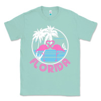 Seafoam Hot Trend Florida Pink Flamingo Heart 80S Retro Vintage Style Classic Tee - lanVoArt