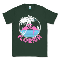 Sports Green Hot Trend Florida Pink Flamingo Heart 80S Retro Vintage Style Classic Tee - lanVoArt