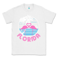 White Hot Trend Florida Pink Flamingo Heart 80S Retro Vintage Style Classic Tee - lanVoArt