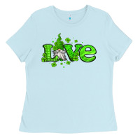 Baby Blue love st patricks gnome Ladies Tee - Jasminsmagicworld