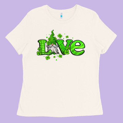 Love St Patricks Gnome Ladies Tee Designed By Jasminsmagicworld