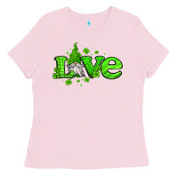 Bubblegum Pink love st patricks gnome Ladies Tee - Jasminsmagicworld