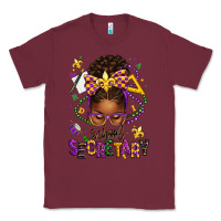 Burgundy mardi gras school secretary afro messy bun Classic Tee - texasbilliewilder