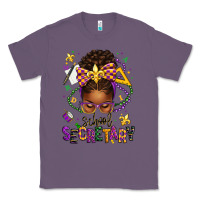 Lavender mardi gras school secretary afro messy bun Classic Tee - texasbilliewilder