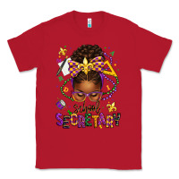 Red mardi gras school secretary afro messy bun Classic Tee - texasbilliewilder