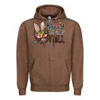 Chestnut happy easter y all Zipper Hoodie - CowhideDigitalArt