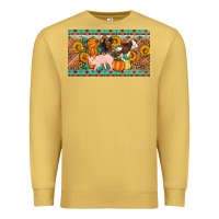 Antique Gold Fall farm animals cow pig rooster Premium Sweatshirt - Artiststas
