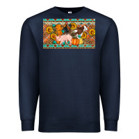 Navy Fall farm animals cow pig rooster Premium Sweatshirt - Artiststas