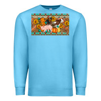 Ocean Blue Fall farm animals cow pig rooster Premium Sweatshirt - Artiststas