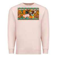 Pale Pink Fall farm animals cow pig rooster Premium Sweatshirt - Artiststas