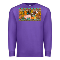 Purple Fall farm animals cow pig rooster Premium Sweatshirt - Artiststas