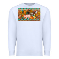 White Fall farm animals cow pig rooster Premium Sweatshirt - Artiststas