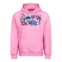 Fuchsia Pink stitch coffee cups Urban Hoodie - AdoDesignShop