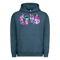 Pigment Midnight Navy stitch coffee cups Urban Hoodie - AdoDesignShop