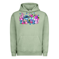 Pigment Oil Green stitch coffee cups Urban Hoodie - AdoDesignShop