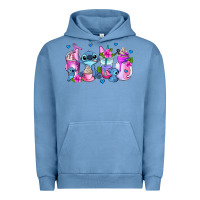 Pigment Pebble Blue stitch coffee cups Urban Hoodie - AdoDesignShop