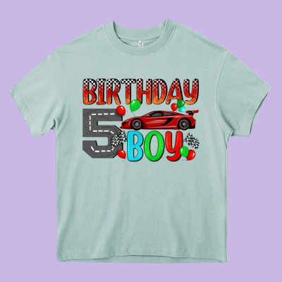 Birthday Boy 5 Heavy Core Tee Designed By Bundleandbundleshop