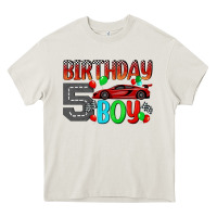 Cream birthday boy 5 Heavy Core Tee - BundleAndBundleShop