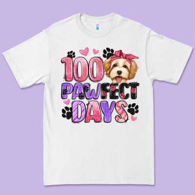 100 Pawfect Days Premium Tee Designed By Artiststas