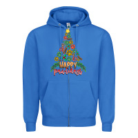 True Royal paw print christmas tree Zipper Hoodie - CowhideDigitalArt