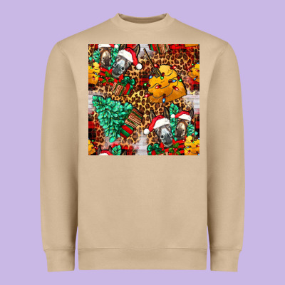 Christmas Donkeys Heavyweight Sweatshirt Designed By Fadigitalartstudio