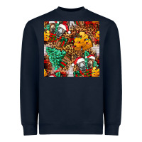 Navy christmas donkeys Heavyweight Sweatshirt - FaDigitalArtStudio