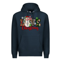 Navy Love Christmas Snowman Premium Hoodie - FaDigitalArtStudio